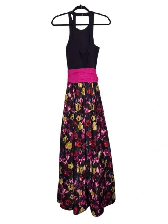 Moulinette Soeurs Anthro Size 4 French Fields Floral Dress Gown Whimsy Pink Bow - Picture 8 of 10